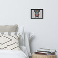 Black framed poster with hand-drawn Simón Bolívar-inspired art, 8×10 – El Libertador wall art by Bareta Fina Designs