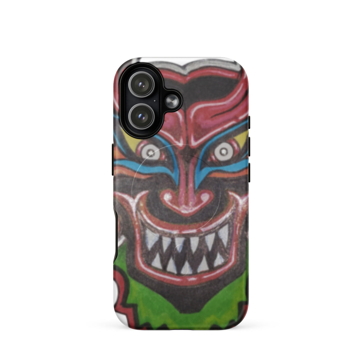 Dancing Demon MagSafe iPhone Case for iPhone 17, hand-drawn Diablos Danzantes mask design